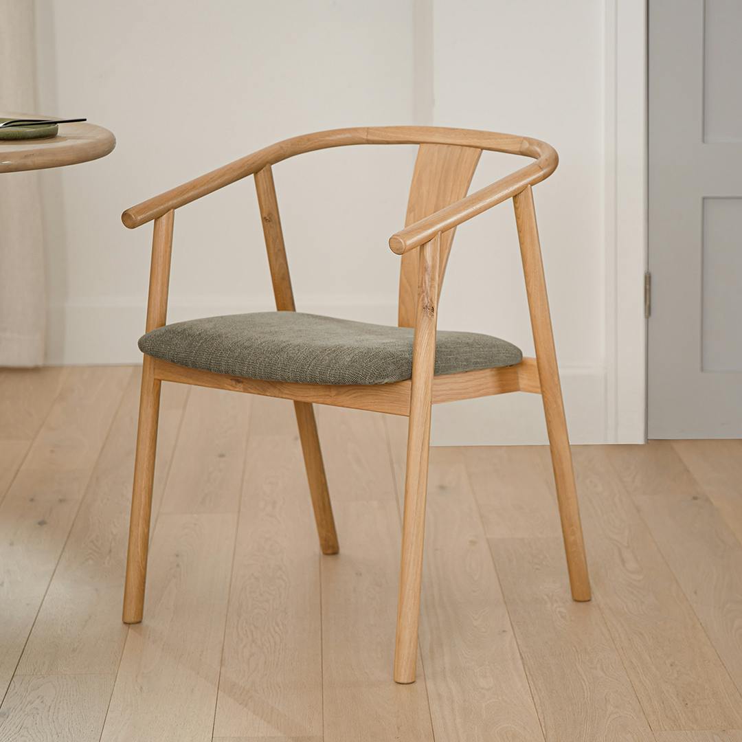 Fonra Dining Chair - Oak and Algonquin Green