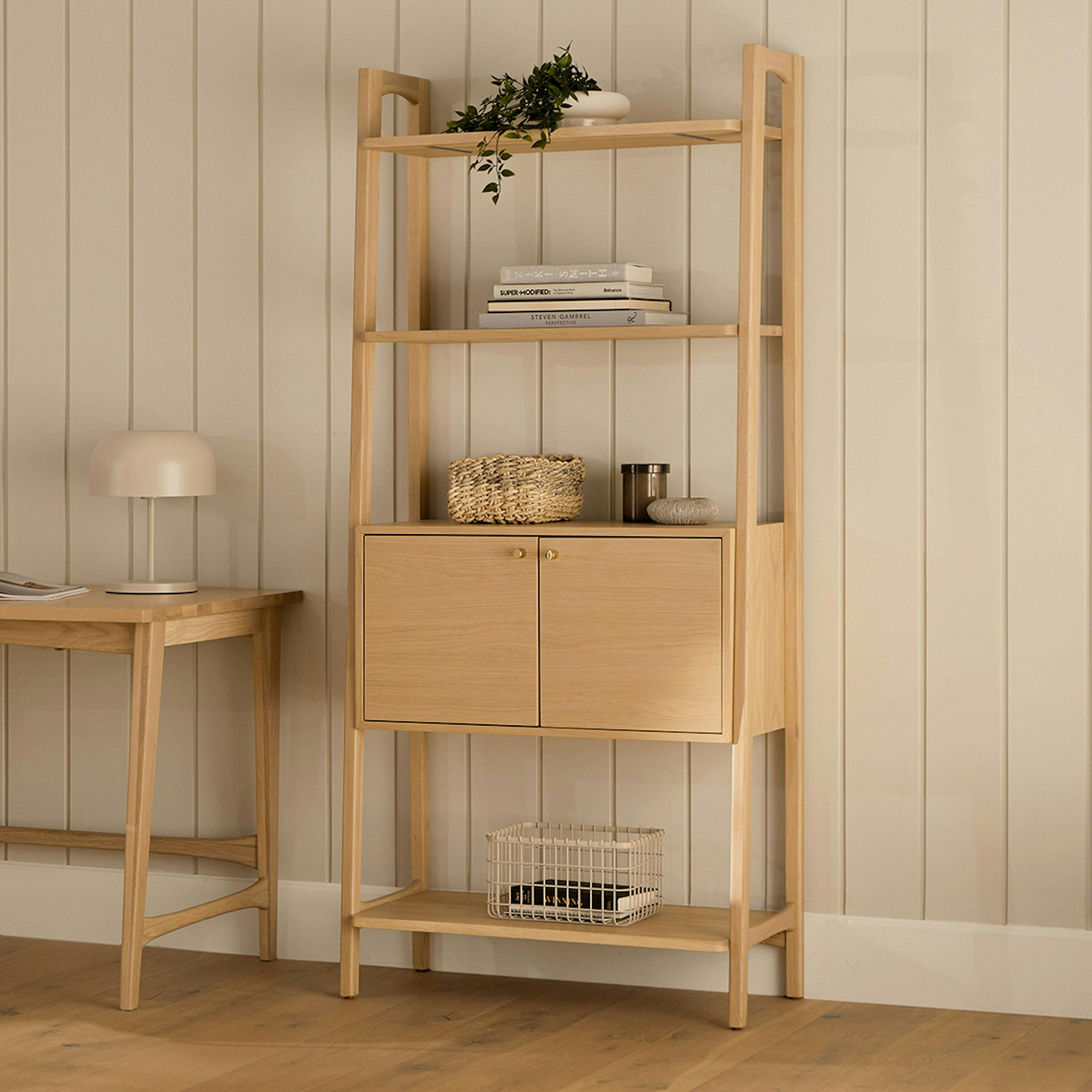 Krossa 31.5 Shelving Unit with Storage - White Oak