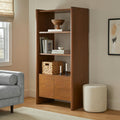 Torme 34 Bookcase with Storage, Tall - Smoked Oak