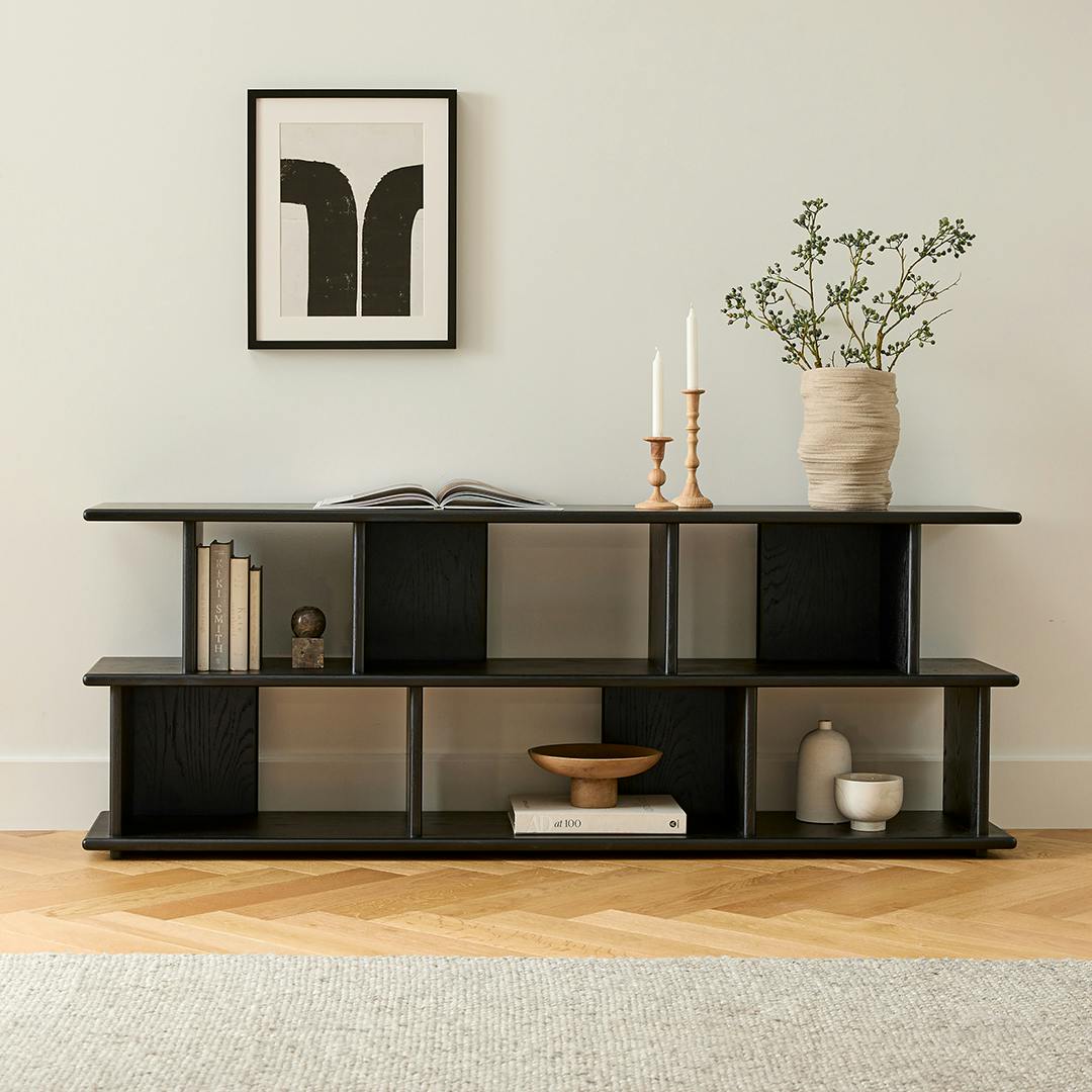 Lafora 72 Bookcase, Short - Black