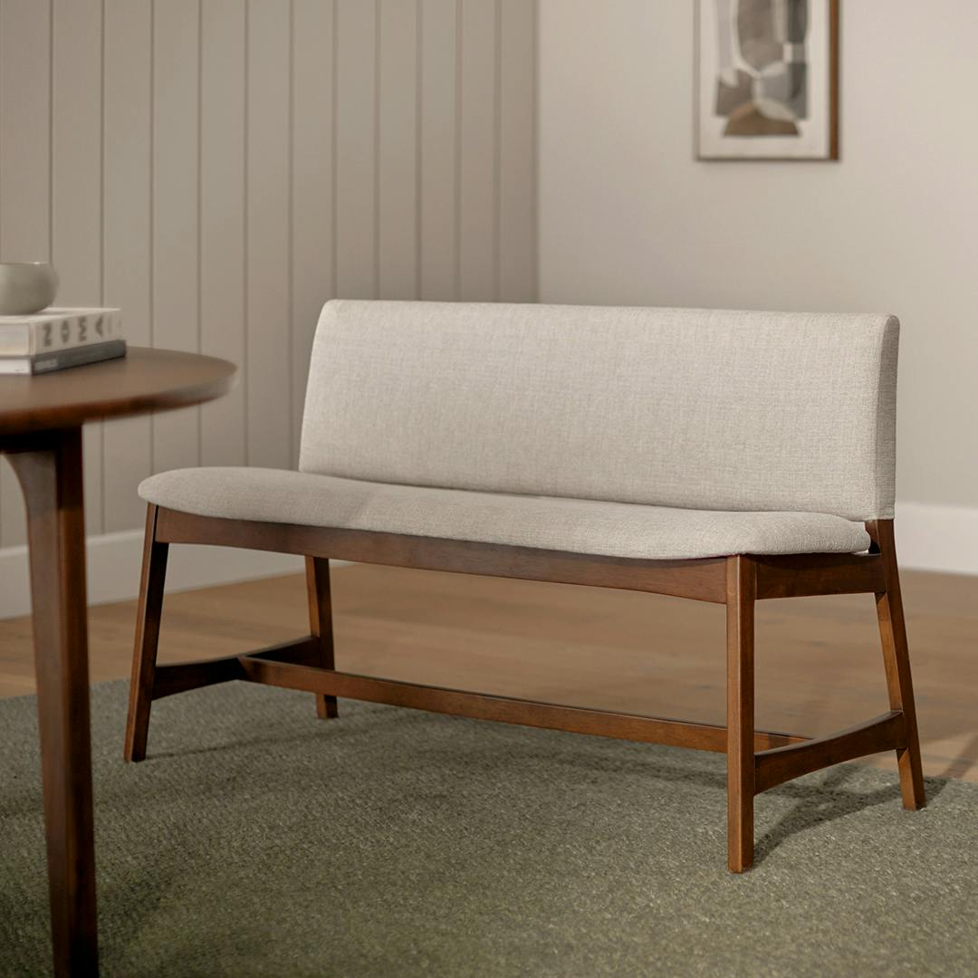 Nosh 51.5 Bench - Walnut and Chalk Gray
