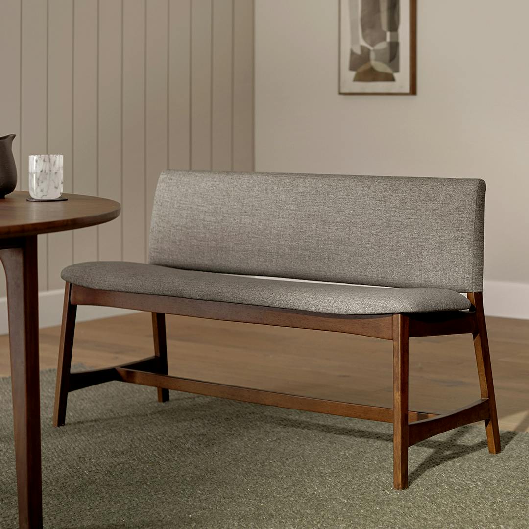 Nosh 51.5 Bench - Walnut and Quarry Gray