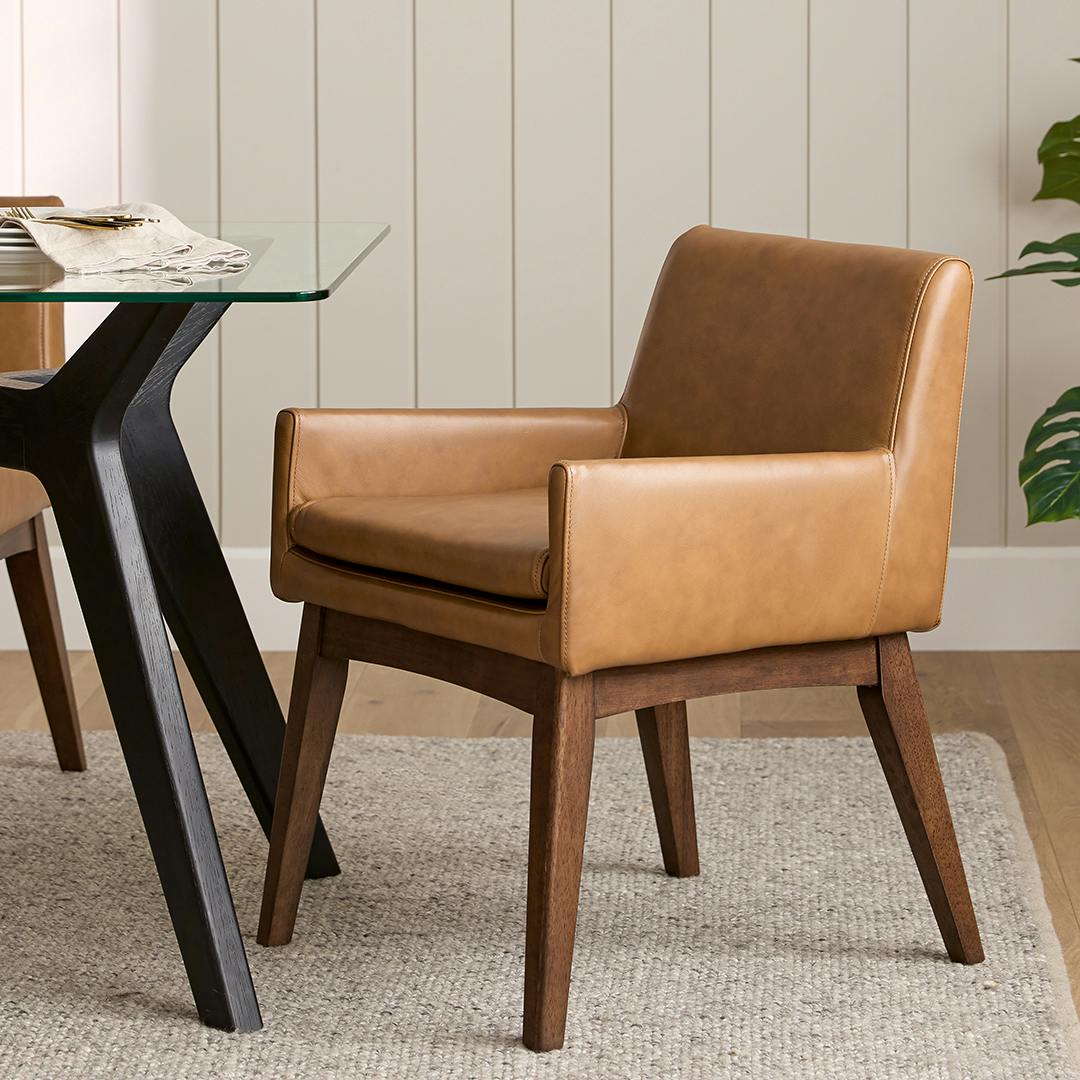 Chantel Leather Dining Armchair - Toscana Tan