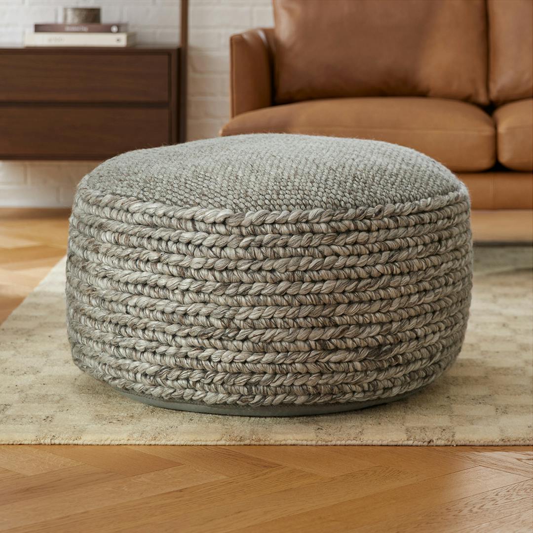 Hira 30 Pouf - Metal Gray