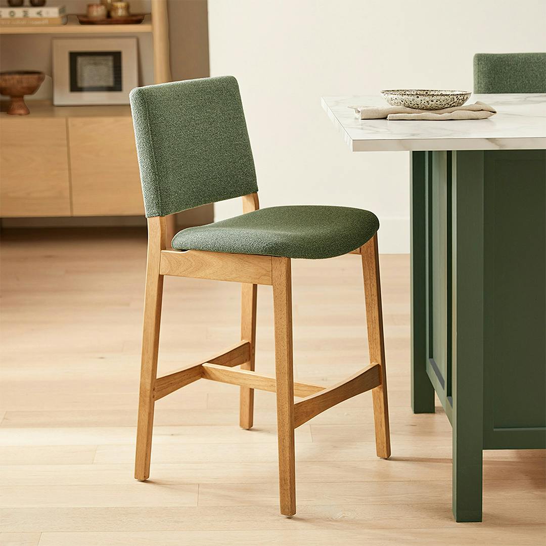 Nosh Counter Stool - Oak and Ratine Green