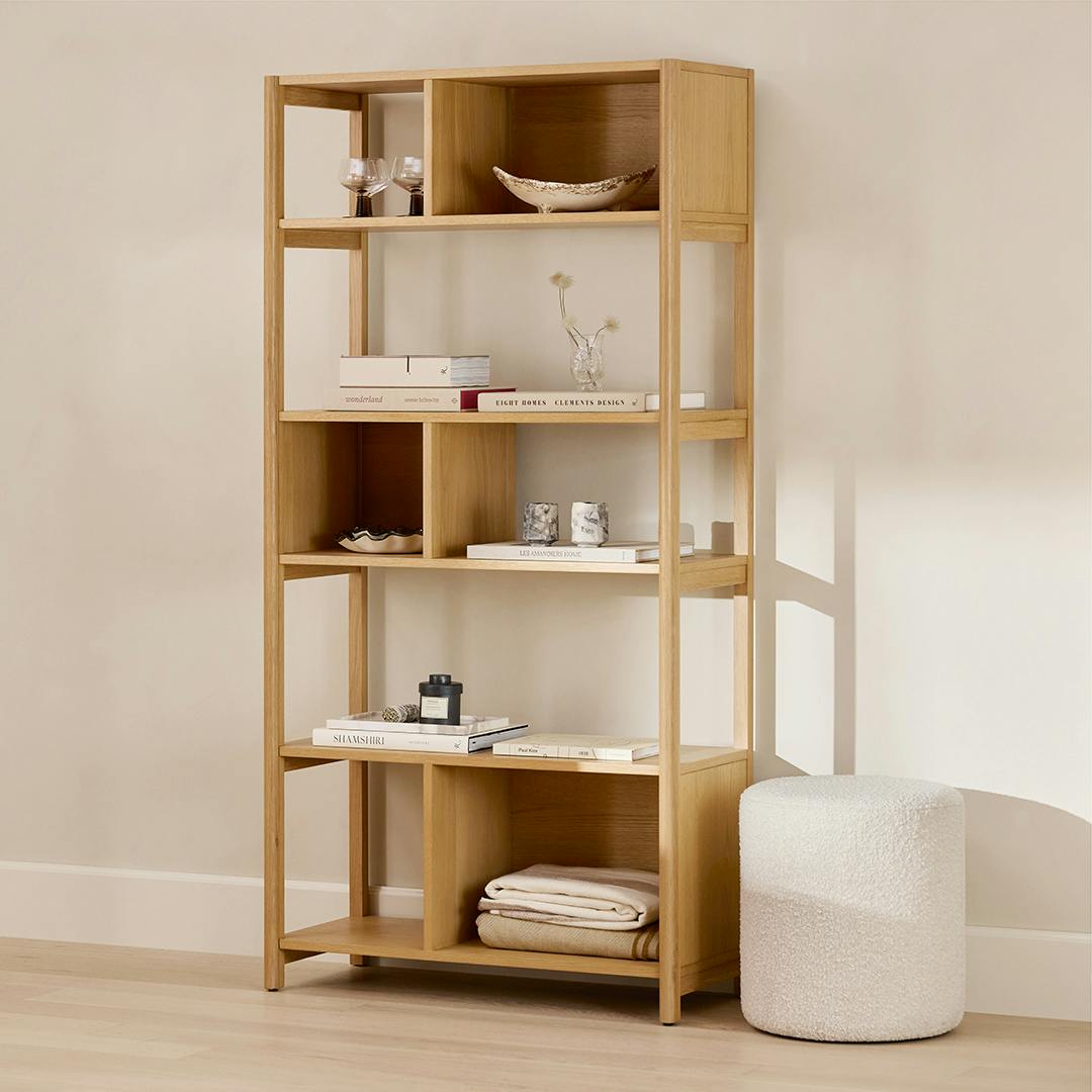 Mysen 34 Bookcase, Tall - Natural Oak