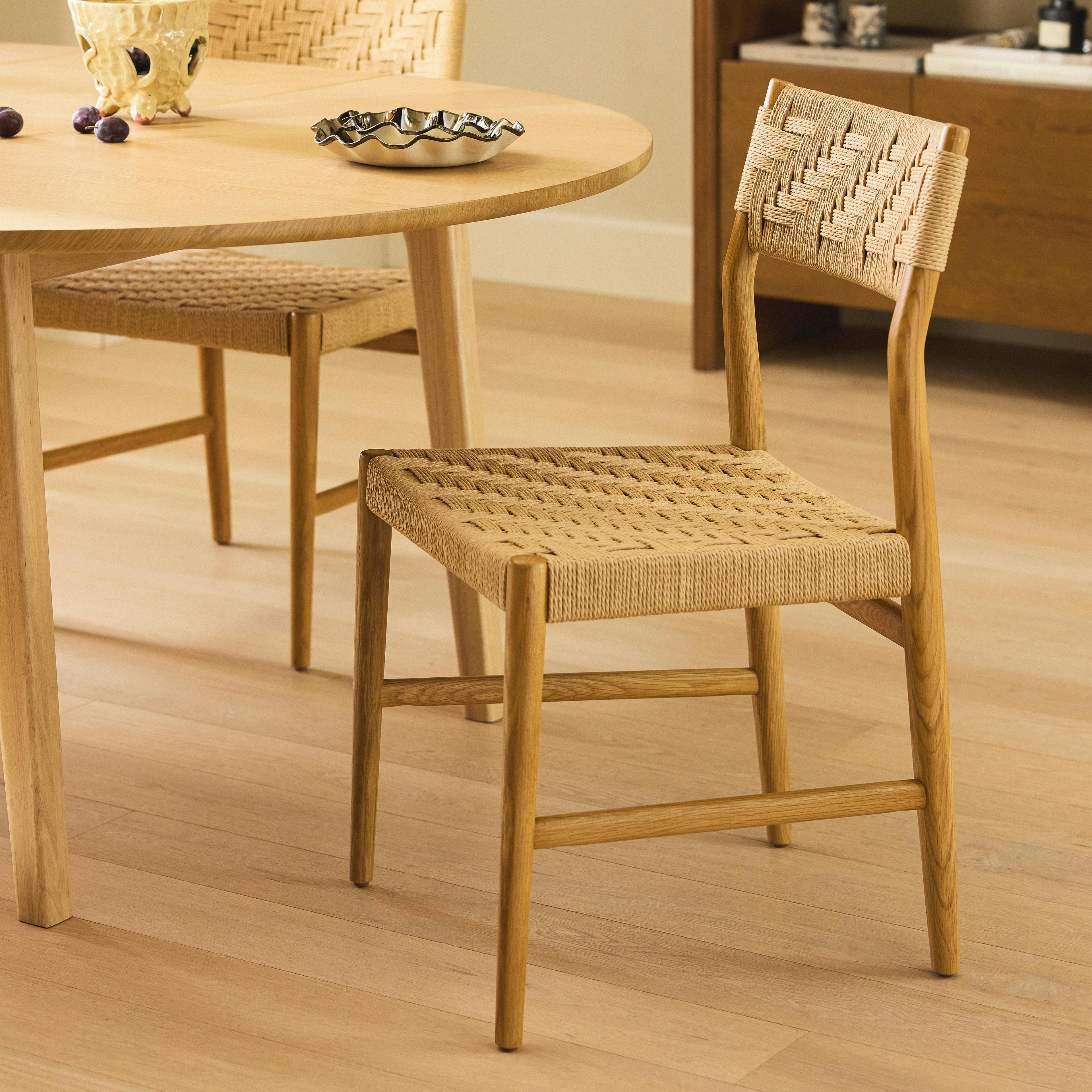 Wosla Corded Dining Chair - Oak