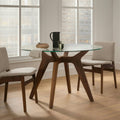 Emmer 47.25 Glass Dining Table - Walnut