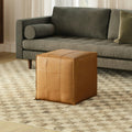 Nash 18 Leather Pouf - Taos Tan