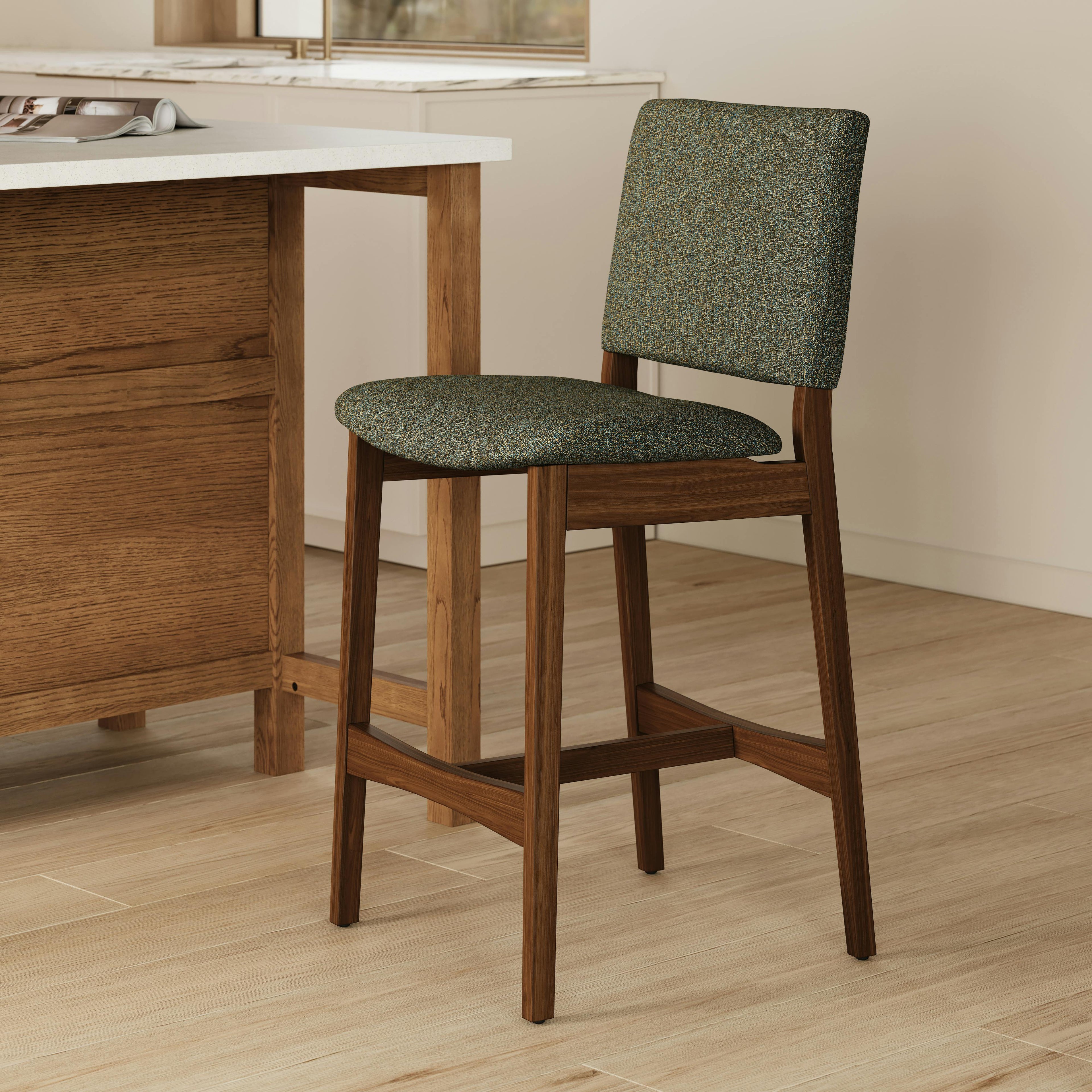 Nosh Counter Stool - Walnut and Hemlock Green