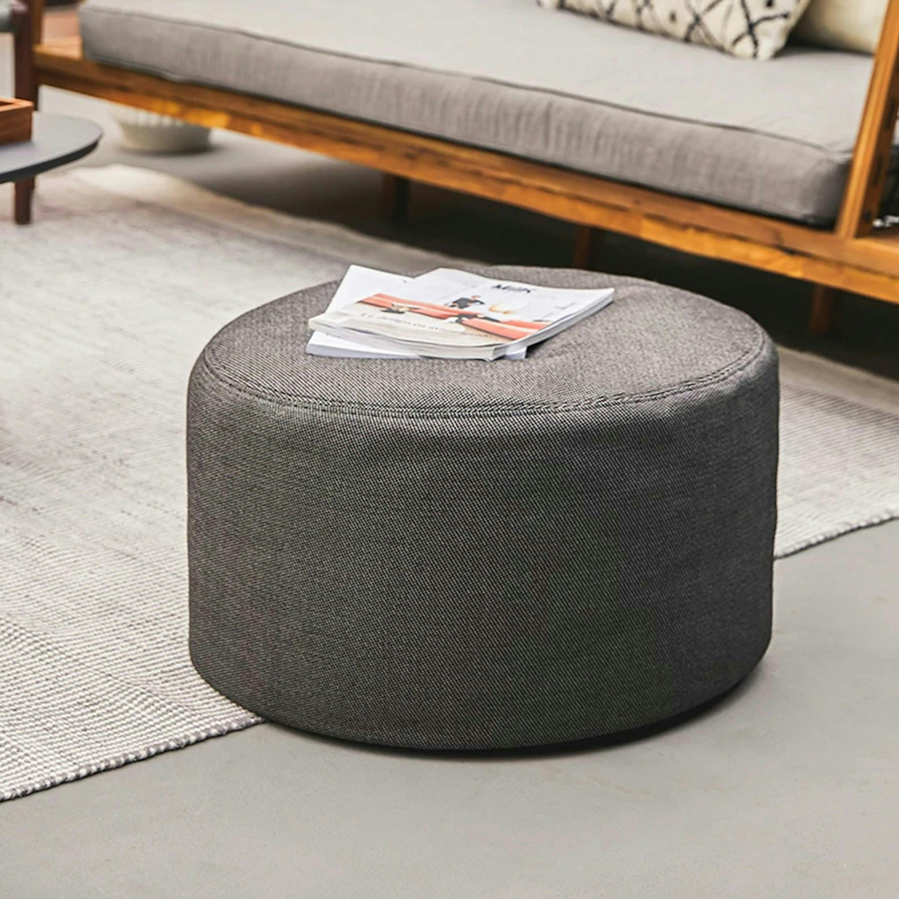 Olara 25 Indoor/Outdoor Pouf - Met Black