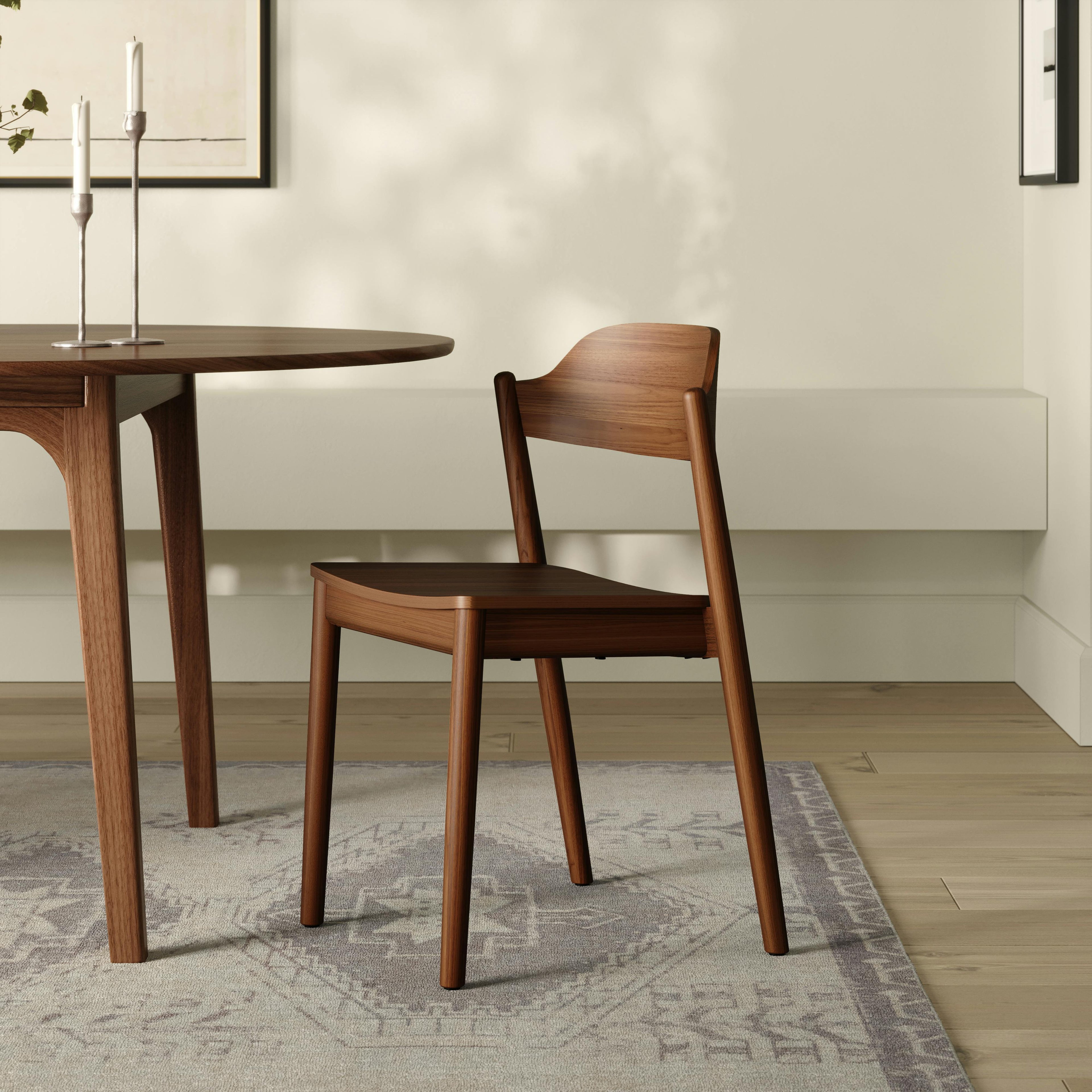 Sylvo Stackable Dining Chair - Walnut