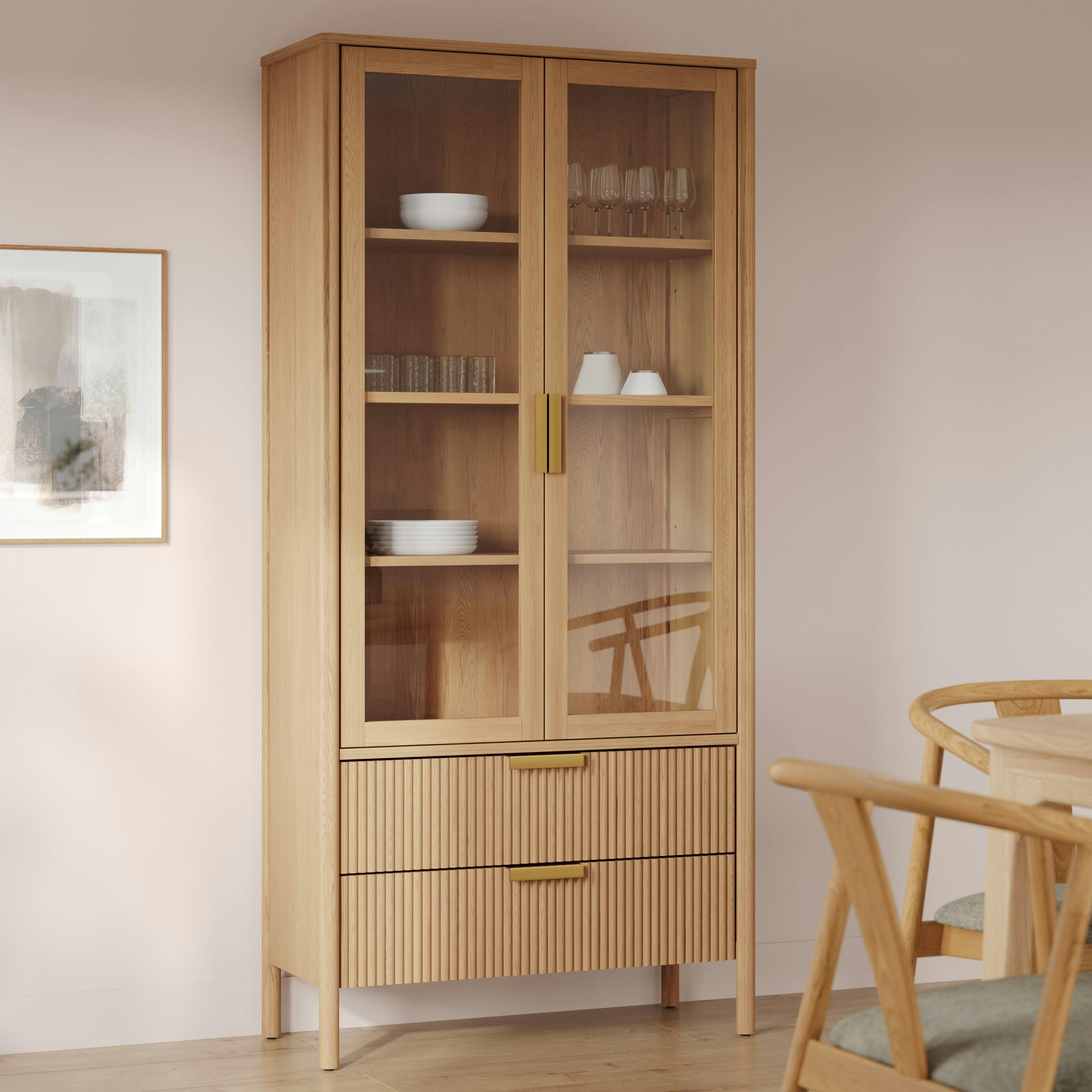 Liv 35.25 Glass Cabinet - White Oak