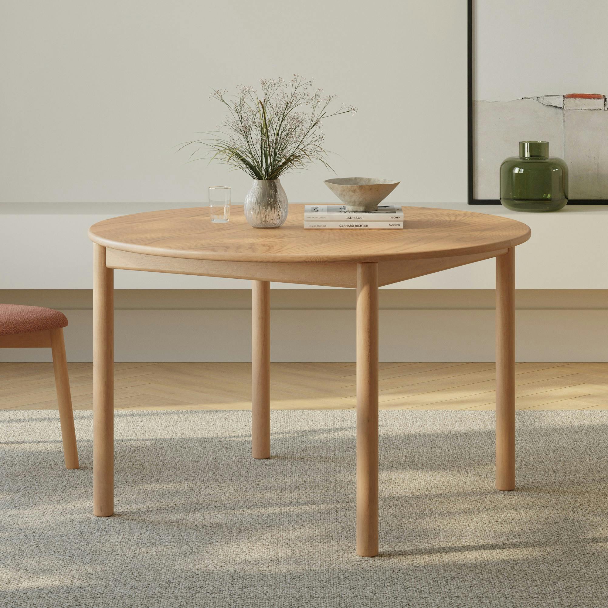 Heidi 48 - 67.75 Extendable Round Dining Table - White Oak