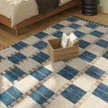 Jaris 5 x 8 Rug - Blue Quilt Checks