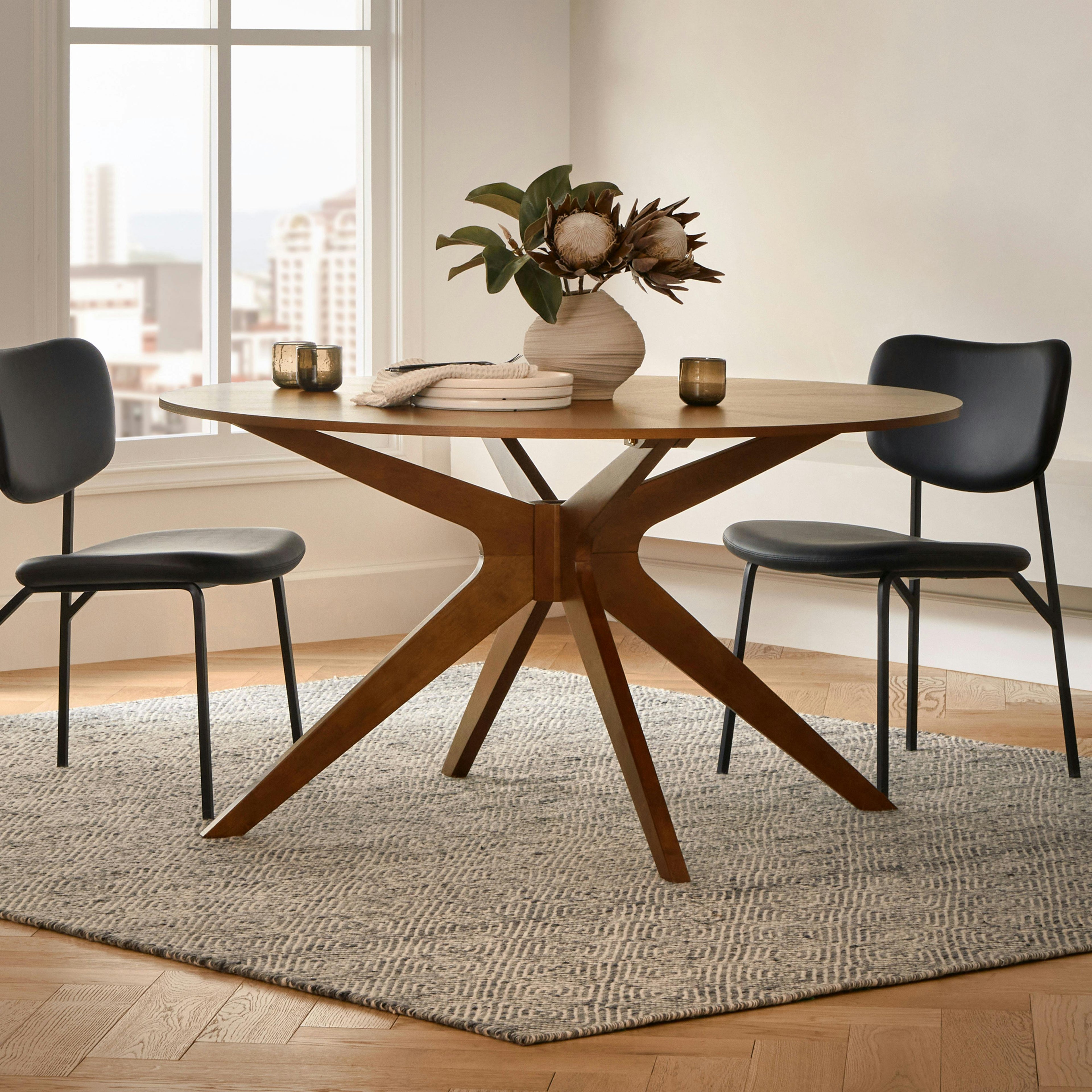 Conan 54 Round Dining Table - Walnut