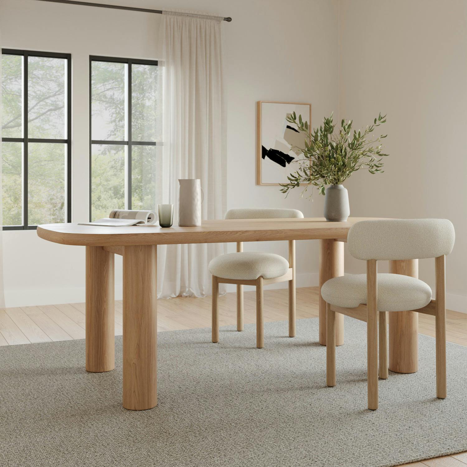 Adel 82.5 Dining Table - White Oak
