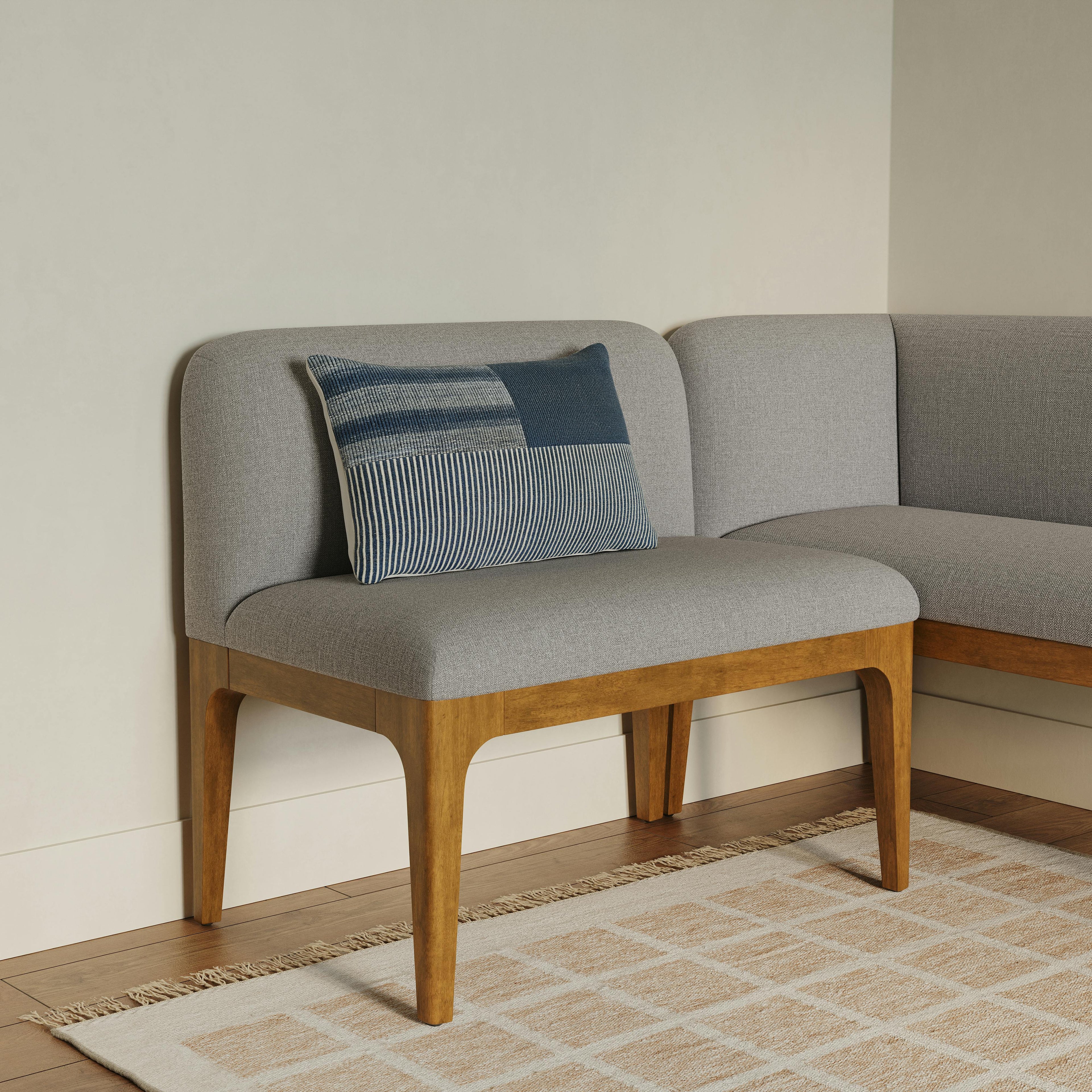 Rosin 34 Armless Banquette - Smoked Oak and Hestia Gray