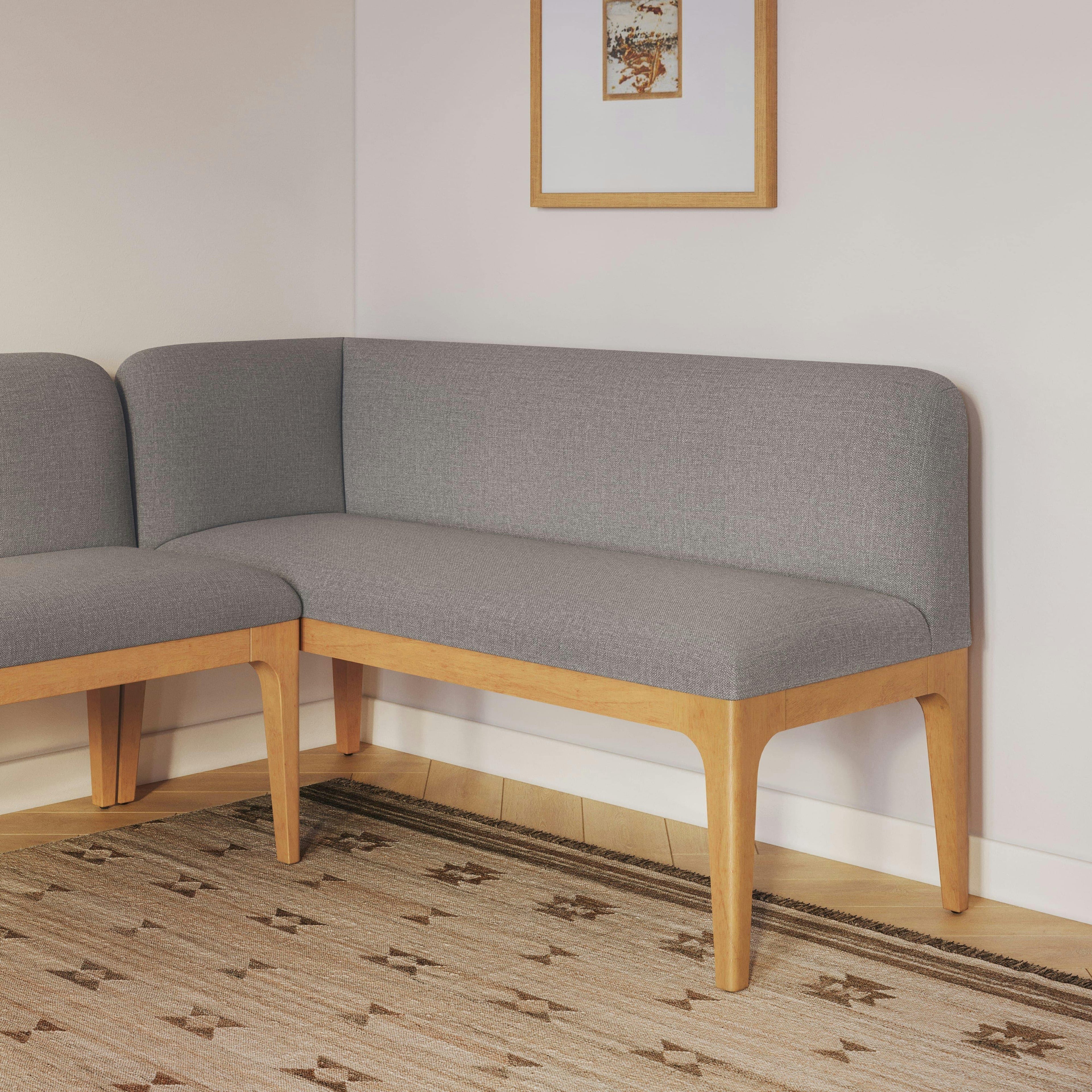 Rosin 56.75 Left Corner Banquette - Natural Oak and Hestia Gray