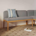 Rosin 53 Armless Banquette - Natural Oak and Hestia Gray