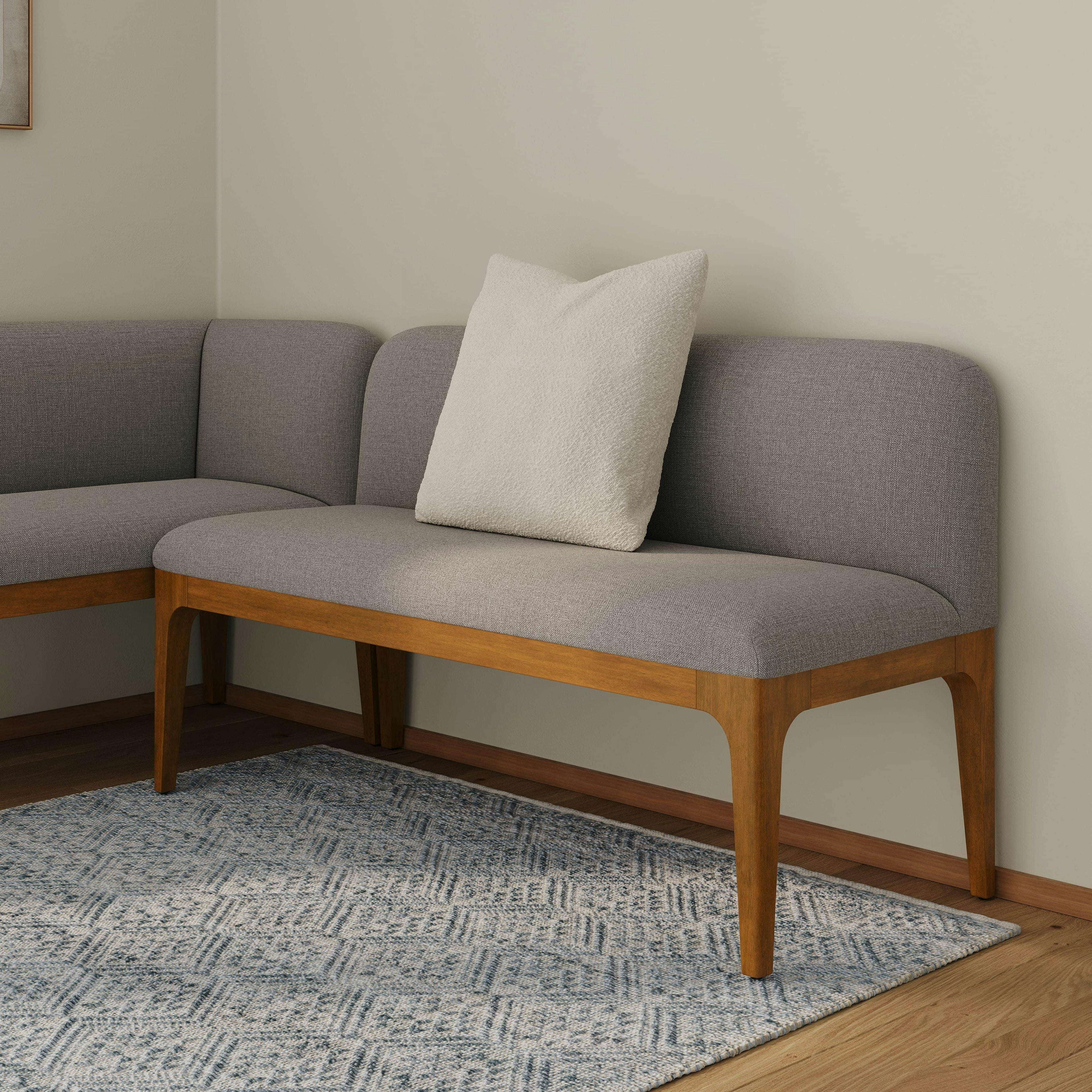 Rosin 53 Armless Banquette - Smoked Oak and Hestia Gray