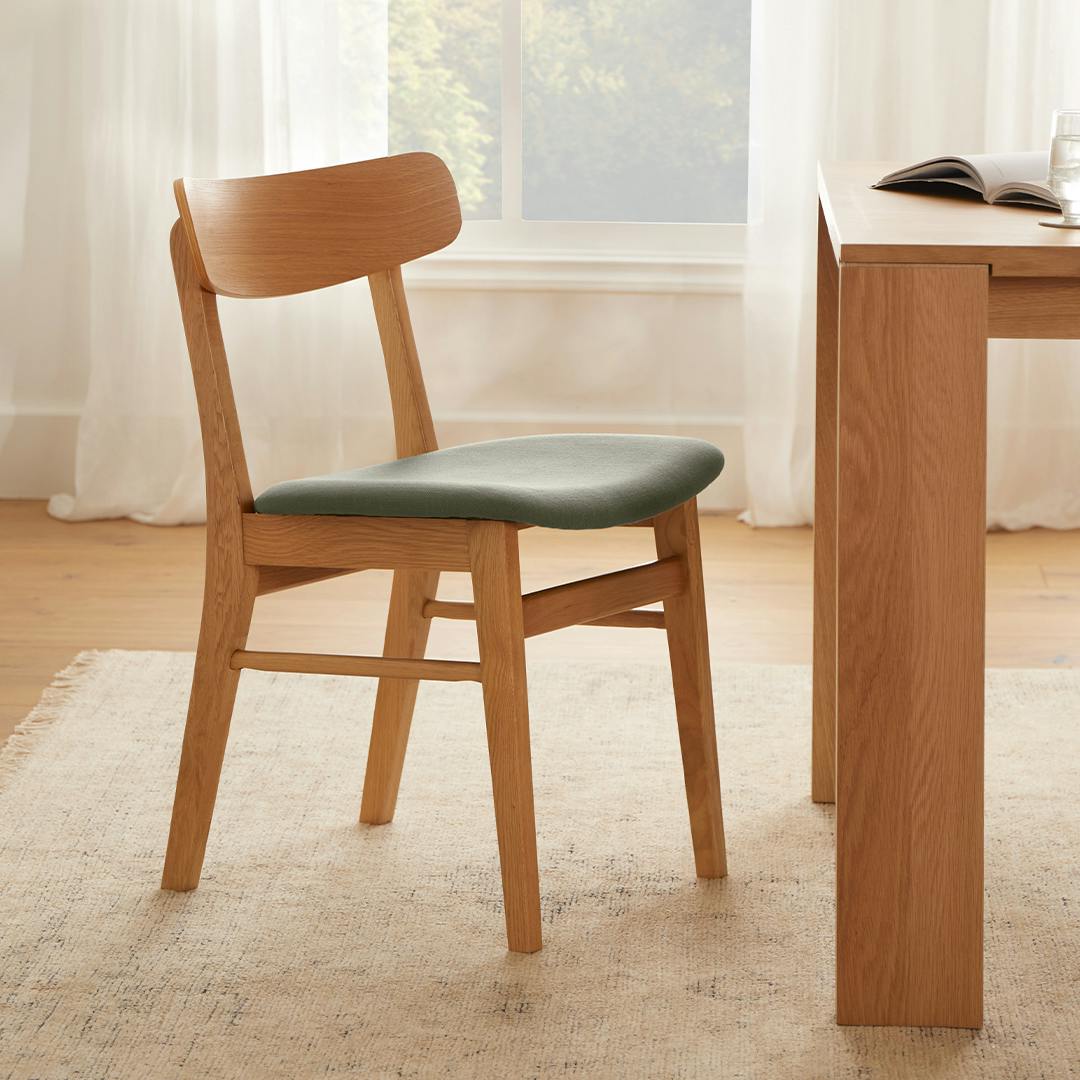 Ecole Dining Chair - Oak and Welsh Green