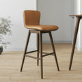 Sede Leather Swivel Bar Stool - Walnut and Toscana Tan