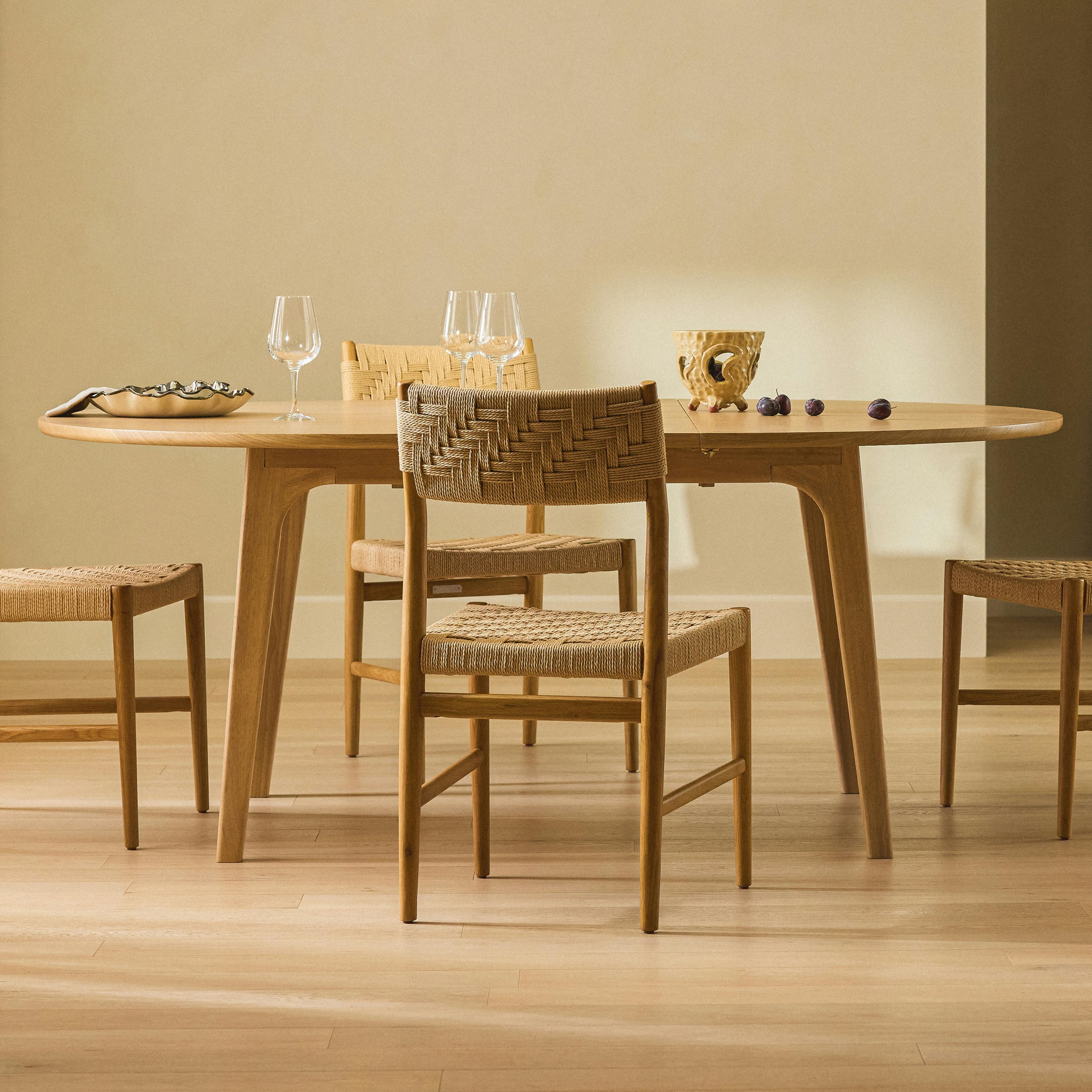 Plumas 55 - 74.75 Extendable Dining Table - White Oak