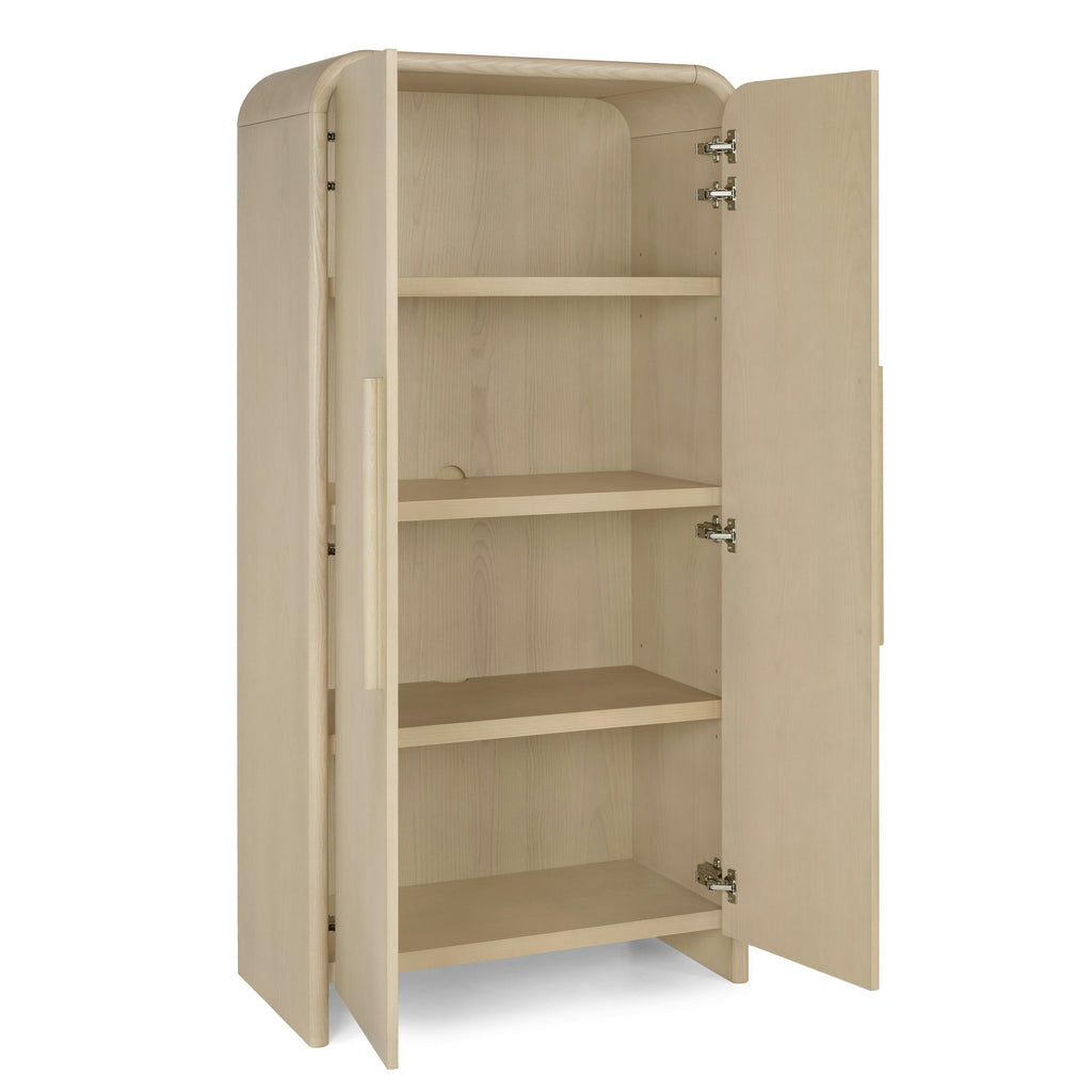 Faydra Natural Ash Wood Enclosed Bookcase Storage Cabinet | Article Coastal Furniture