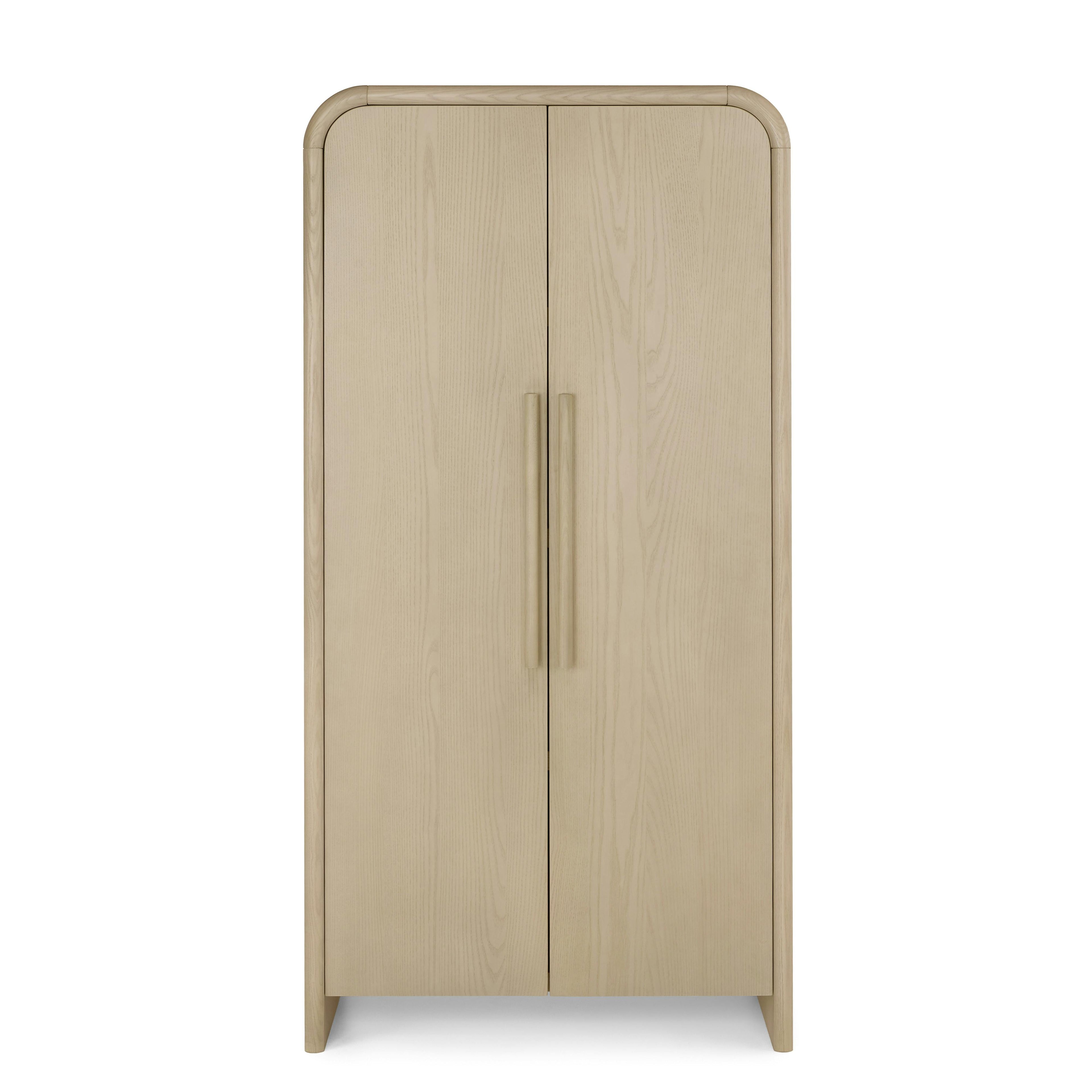 Faydra Natural Ash Wood Enclosed Bookcase Storage Cabinet | Article Coastal Furniture