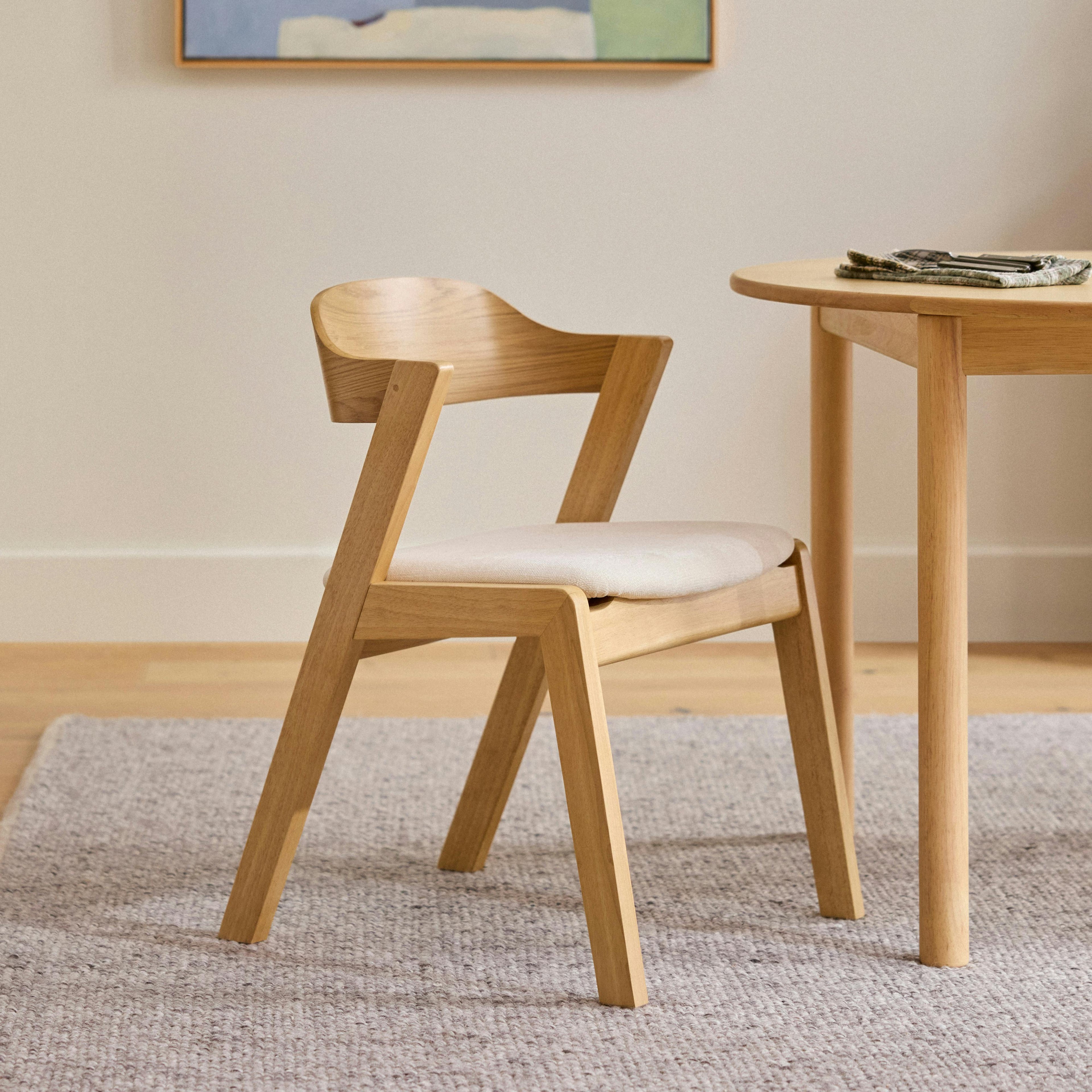 Meja Dining Chair - Oak and Bristol Ivory