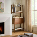 Krossa 31.5 Shelving Unit with Storage - Walnut