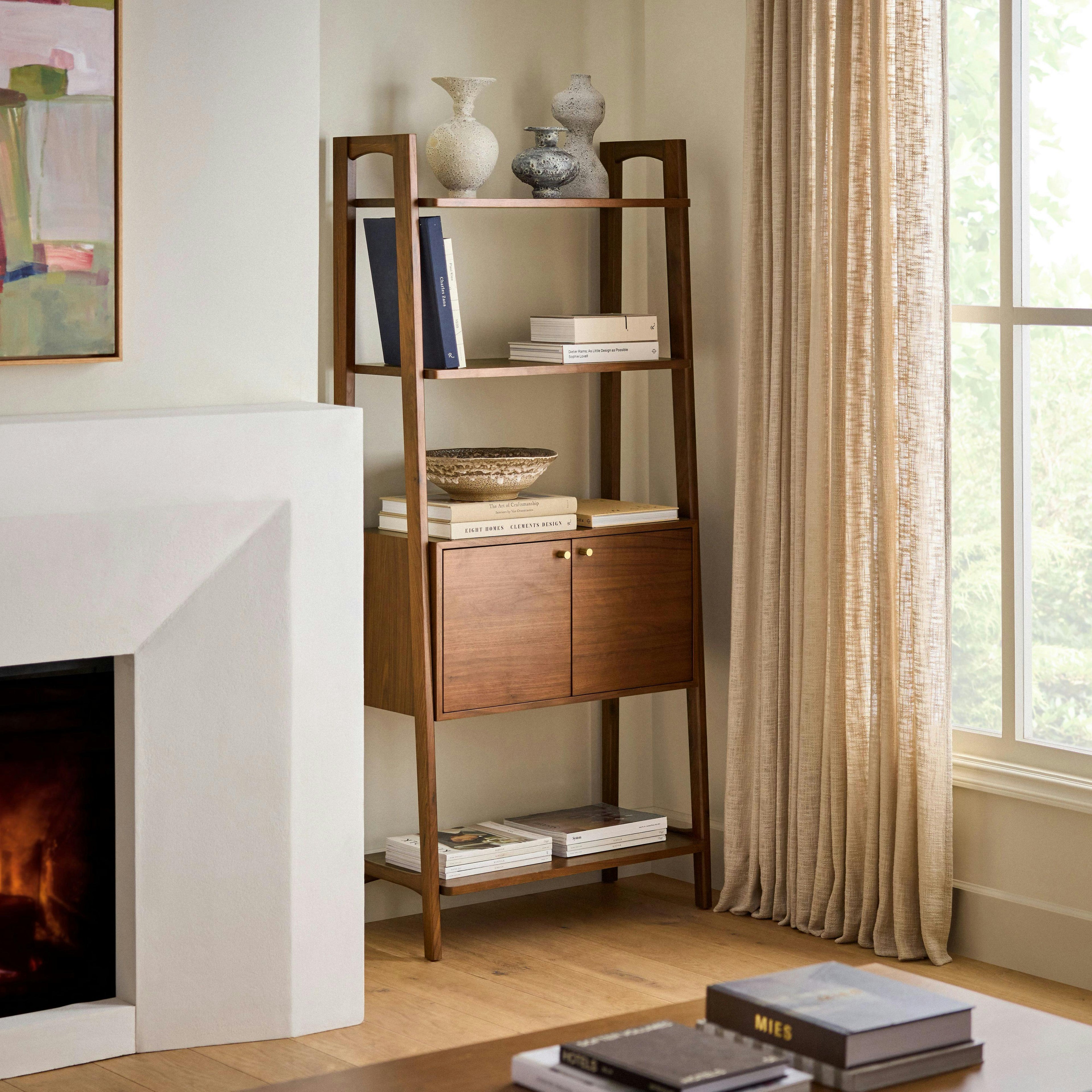 Krossa 31.5 Shelving Unit with Storage - Walnut