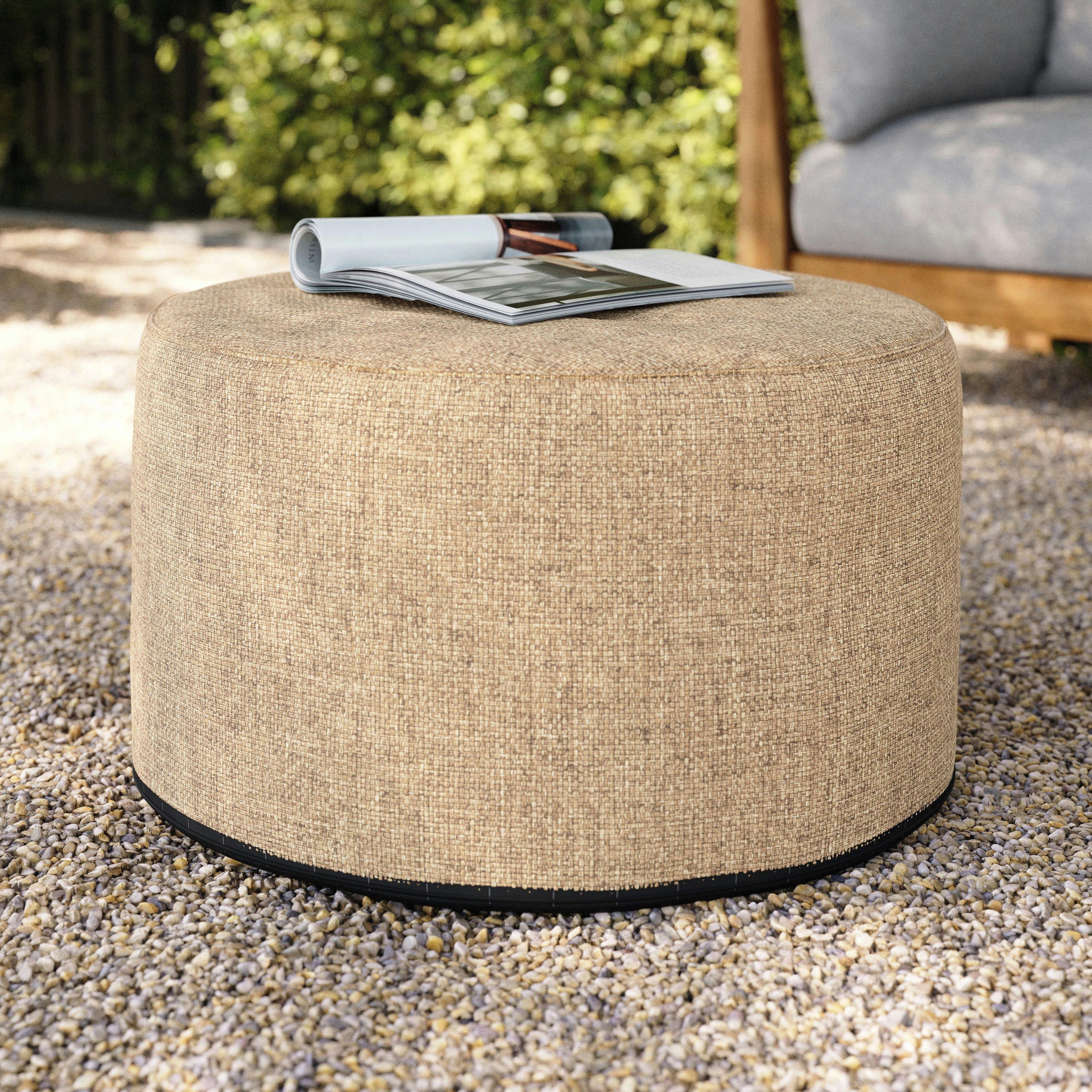Olara 25 Indoor/Outdoor Pouf - Basket Wheat