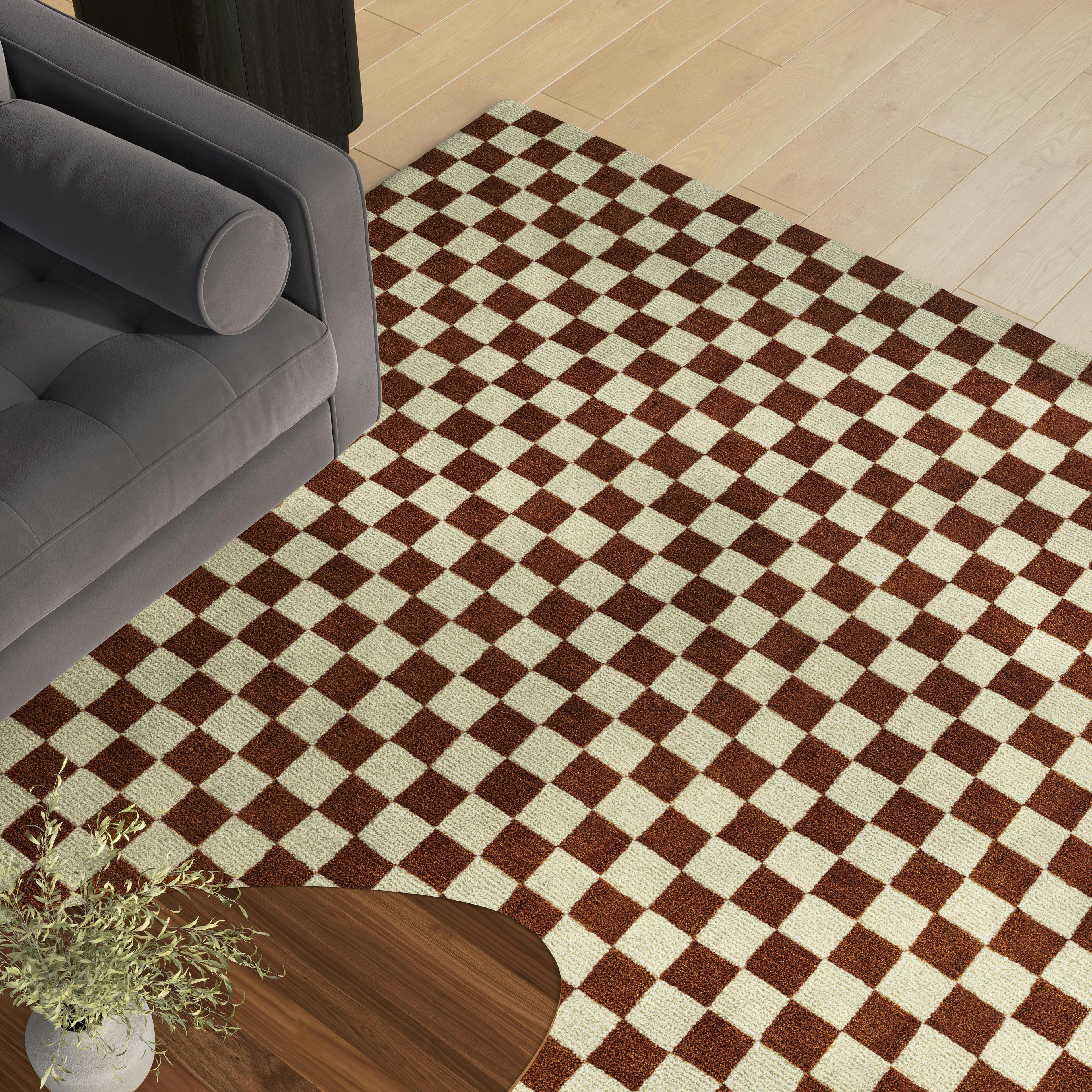 Murray 8 x 10 Wool Rug - Checkered Rust