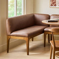 Rosin 56.75 Leather Right Corner Banquette - Smoked Oak and Lucia Brown