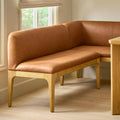Rosin 53 Leather Armless Banquette - Natural Oak and Lucia Tan