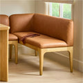 Rosin 56.75 Leather Left Corner Banquette - Natural Oak and Lucia Tan