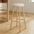 Nurmi Bar Stool - White Oak and Ivory Wool Bouclé