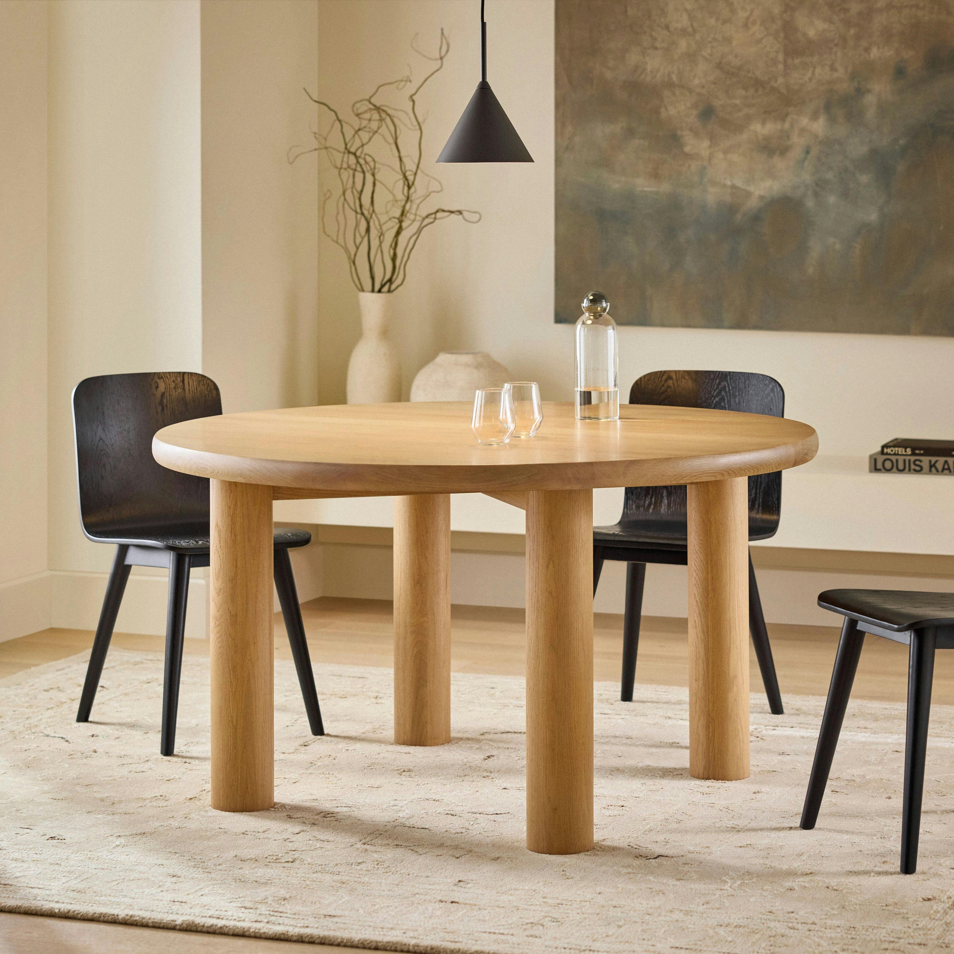 Adel 55.5 Round Dining Table - White Oak