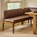 Rosin 53 Leather Armless Banquette - Smoked Oak and Lucia Brown