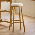 Nurmi Counter Stool - White Oak and Ivory Wool Bouclé