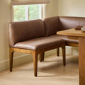 Rosin 34 Leather Armless Banquette - Smoked Oak and Lucia Brown