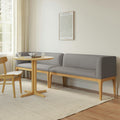 Rosin 113.5 Long Banquette Set - Natural Oak and Hestia Gray