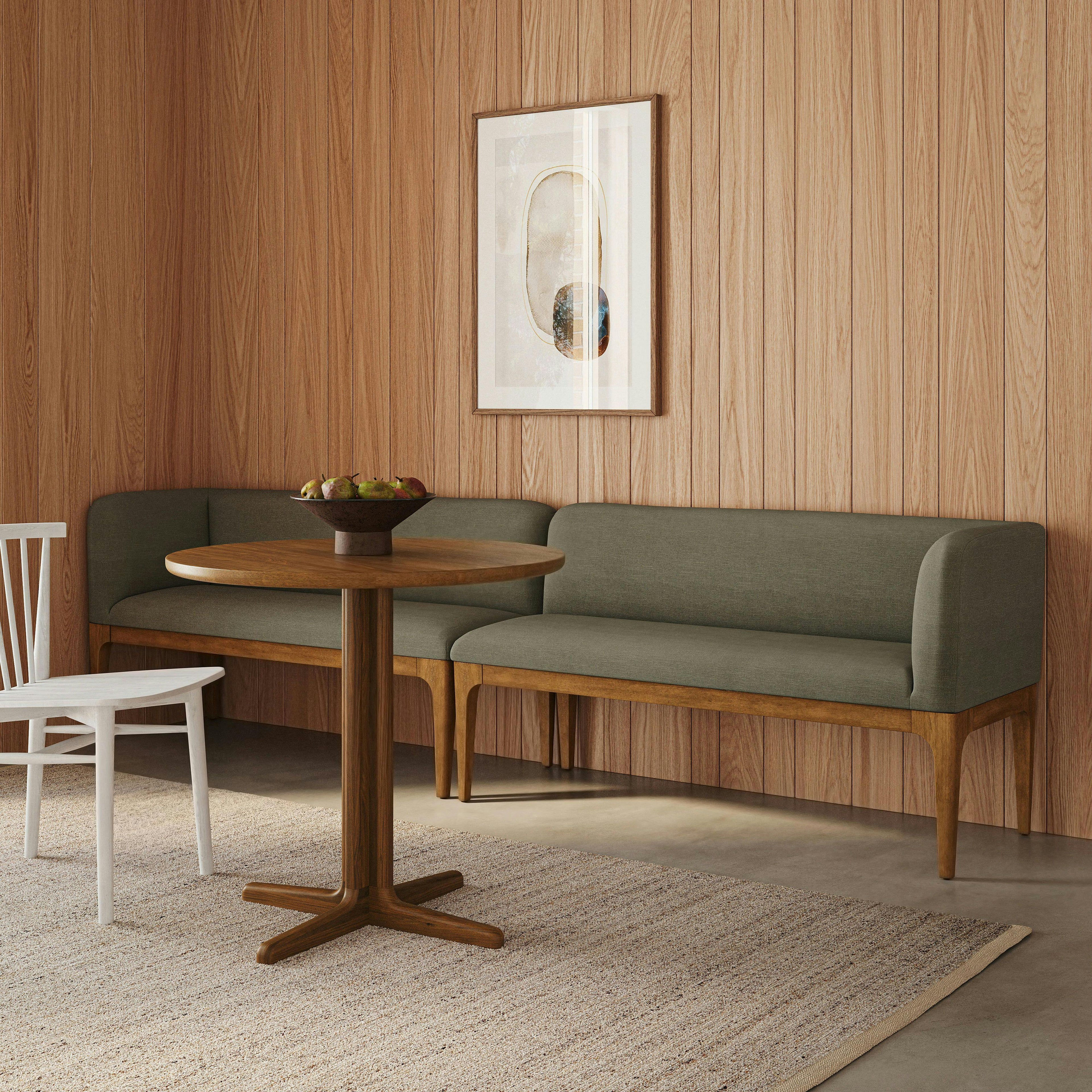 Rosin 113.5 Long Banquette Set - Smoked Oak and Welsh Green