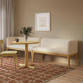 Rosin 113.5 Long Banquette Set - Natural Oak and Sand Ivory