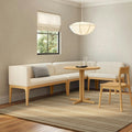 Rosin 113.5 Short L-Shape Banquette Set - Natural Oak and Sand Ivory