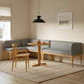 Rosin 113.5 Short L-Shape Banquette Set - Natural Oak and Hestia Gray