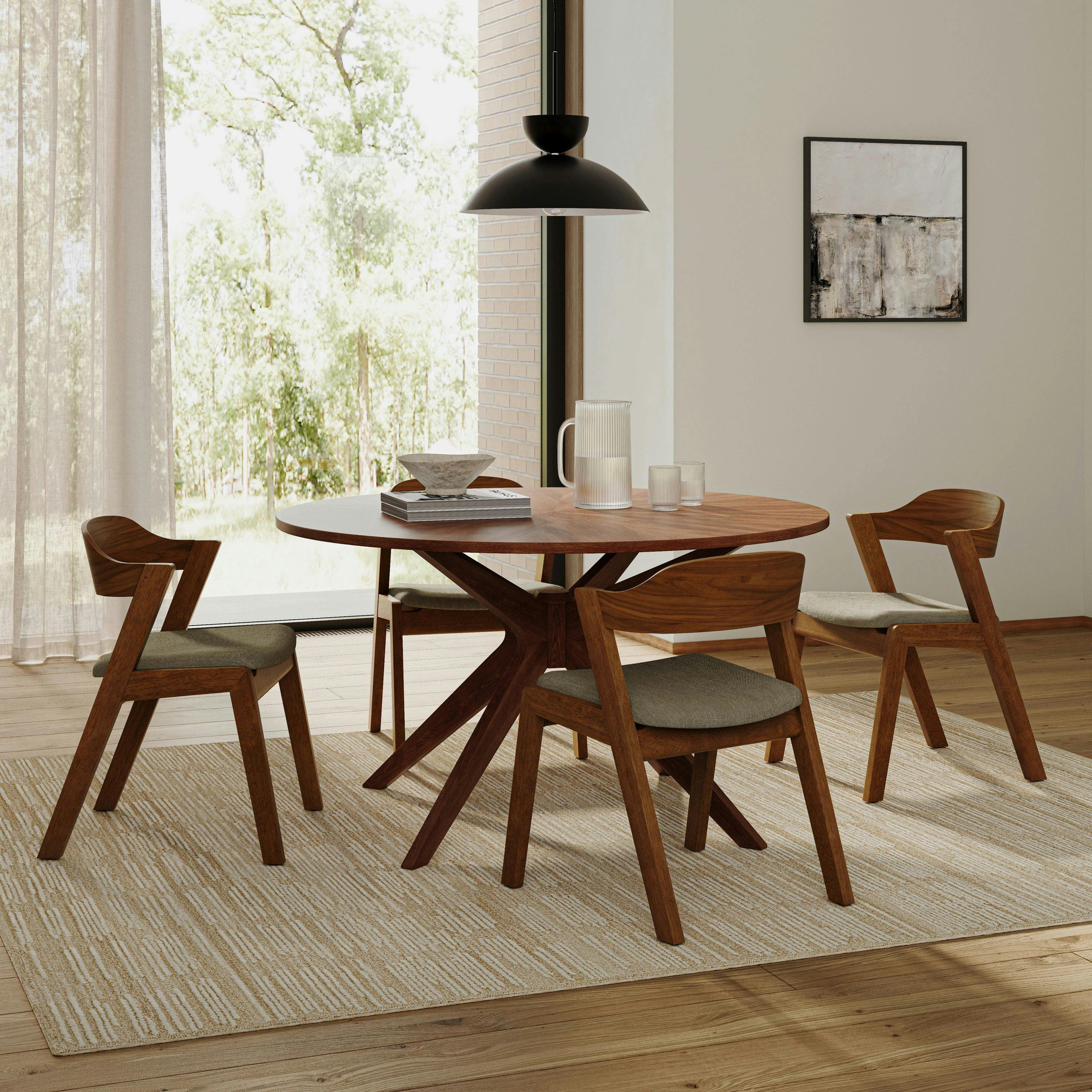 Meja Dining Chair - Walnut and Algonquin Green