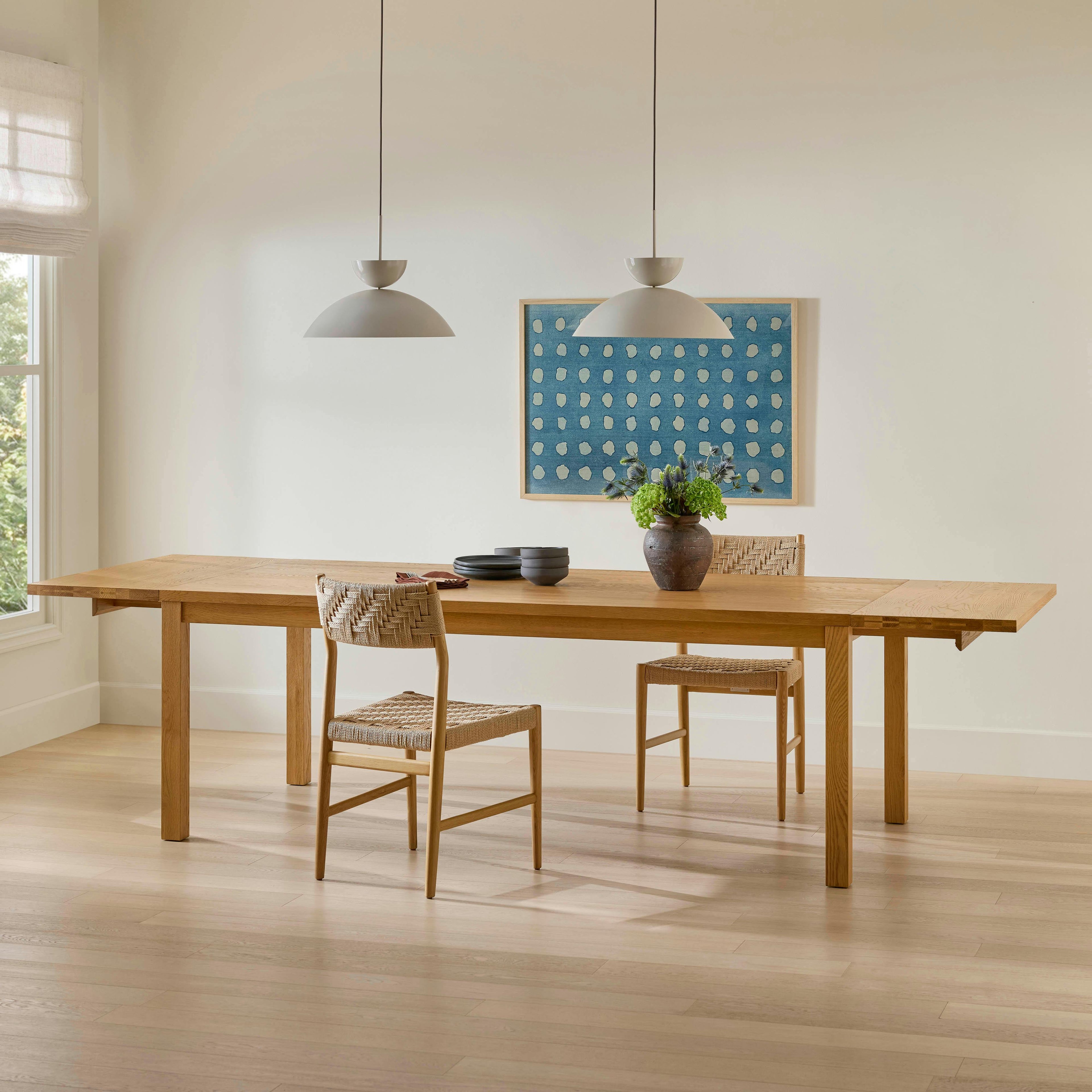 Ashford 84 - 120 Extendable Solid Wood Dining Table - Brushed Natural Oak